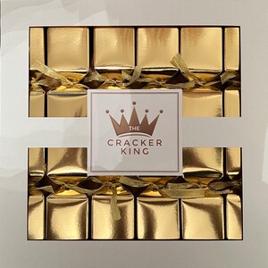 6 Rubber Duck Square Christmas Crackers Gold image 2