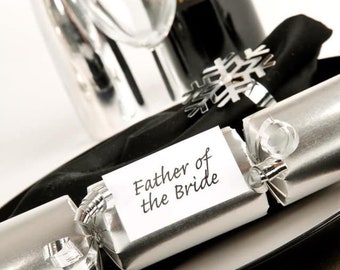Personalised Wedding Crackers - Silver and White  - 12 inches