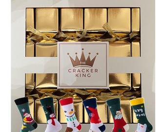 Galletas navideñas con forma de calcetín - Galletas navideñas de regalo - Talla única - Galletas doradas