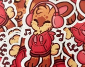 Music Loving Bunny Rabbit - Furry Sticker