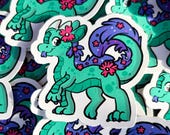 Cherry Blossom Dragon - Furry Art Animal Decal, Kawaii Vinyl Sticker for Laptops, Water Bottles, Journals