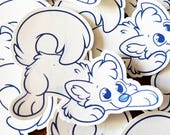 Arctic Fox - Furry Art Animal Decal, Kawaii Vinyl Sticker for Laptops, Water Bottles, Journals