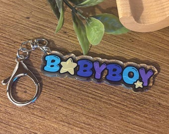 Baby Boy Keyring - Littles acrylic glitter keychain
