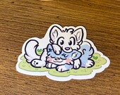 Chibi Fox and Dog Sticker – Glossy Furry Art Decal