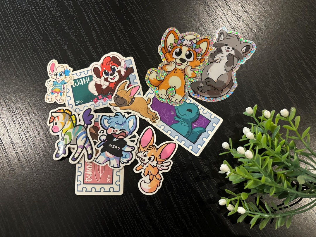 Furry Paper Sticker Furry Stickers - Mixed Mystery Bundle of 10 - Etsy