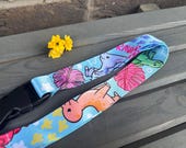 Rainbow Dinosaur lanyard - T-Rex - Brontosaurus - Paralophosaurus