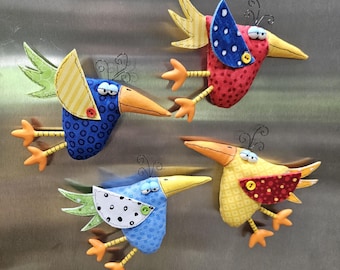 Bird refrigerator magnets approximately  3 inches