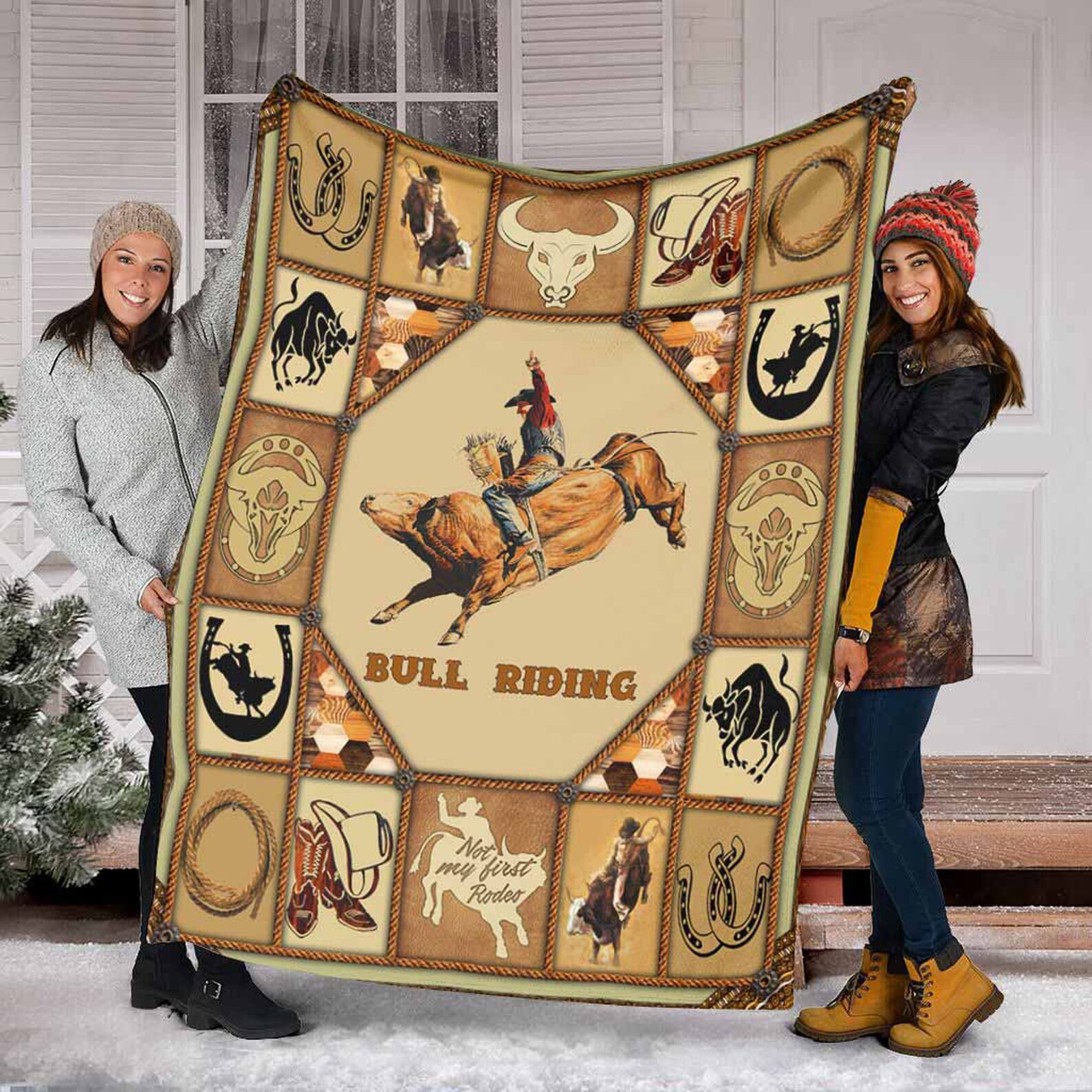 Bull Riding Quilt Fleece BlanketMink BlanketSherpa Etsy