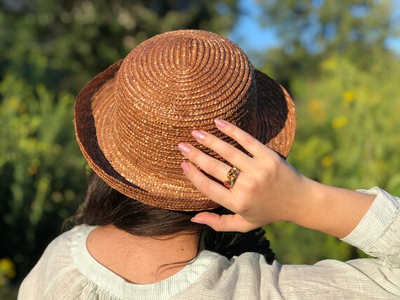 Vintage Straw Boater Hat