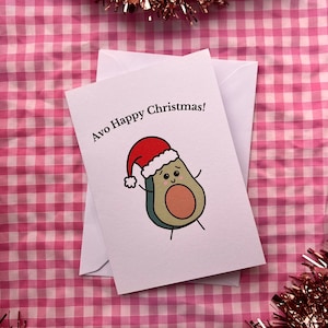 AVOCADO-WEIHNACHTSKARTE | für frohe Weihnachten | einfaches Wortspiel | lustige Weihnachten | a6 karte für bestie | Arbeitskollegenkarte | Wichtelkarte