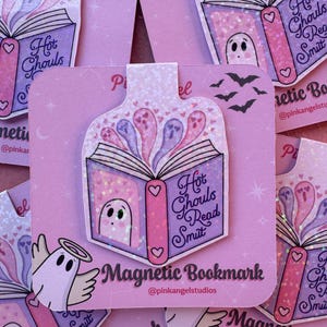 GHOSTIE SMUT BOOKMARK | spooky cute magnetic bookmark | spicy bookish gift idea | romance book lover | pastel goth stationary | Halloween