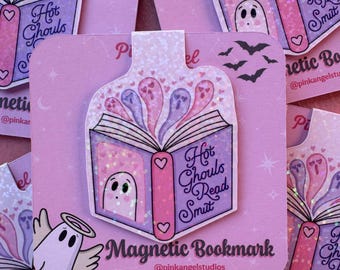GHOSTIE SMUT BOOKMARK | spooky cute magnetic bookmark | spicy bookish gift idea | romance book lover | pastel goth stationary | Halloween