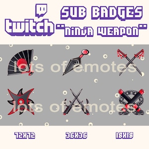 Ninja Weapons Twitch Sub Bit Badges