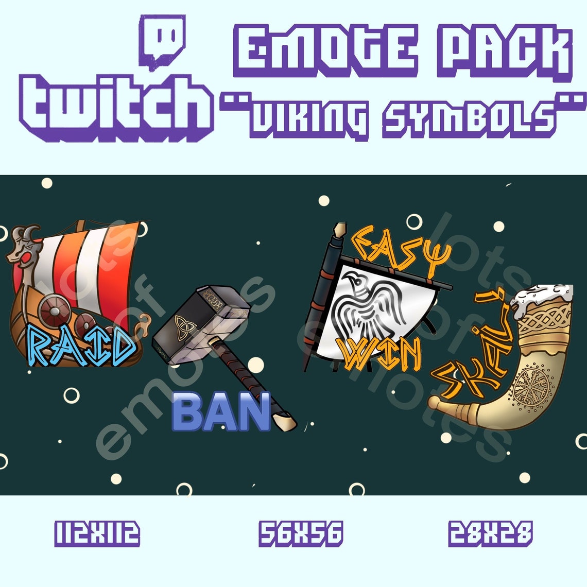 Viking Symbols Twitch Emote Package / Raid/ Ban/ Easy Win/ Cheers Etsy