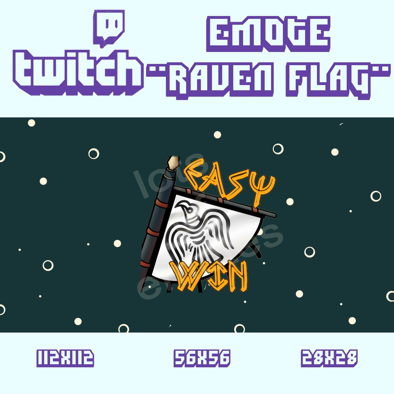 The Raven Flag Easy Win Twitch Emote Etsy