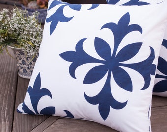 Sapphire Splendor Navy Blue Indian Bohemian set of two Throw pillow covers