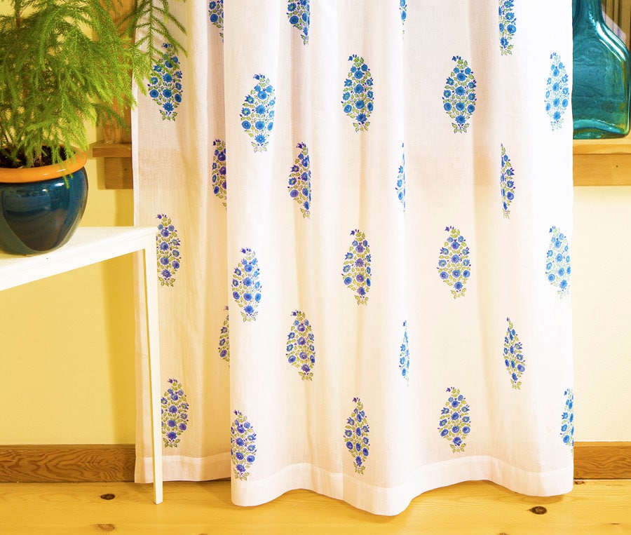 French Country Style Blue Green White Southern Night Hand | Etsy
