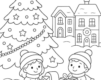 Adult & Kids Coloring Sheet  – Detailed Line Art – Instant Download