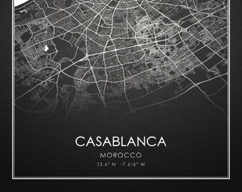 Casablanca Map Etsy
