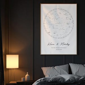 Mappa stellare personalizzata, mappa delle costellazioni, mappa del cielo notturno, in qualsiasi momento, mappa stellare personalizzata, regalo di anniversario, mappa celeste, poster elegante, unico