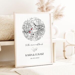 Personalisierte Karte Poster, Liebeskarte, zwei Städte Karte, anpassbare Karte Kunst, Familiengeschenk Kunst, individuelles Poster, individueller Druck,