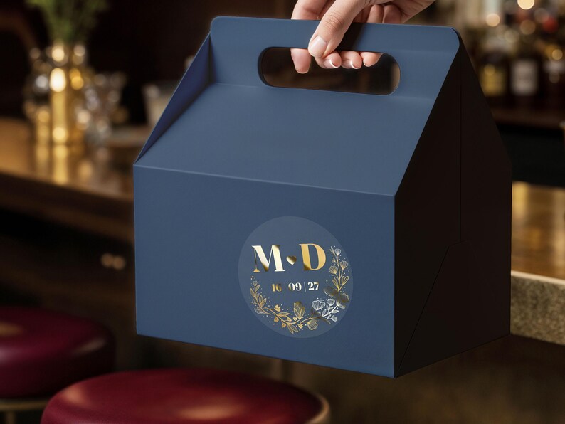 Personalisierte Hochzeitsaufkleber in Gold, runde Danke Sticker, Namen & Datum, Siegel für Umschläge, Gastgeschenke, Welcome Bags, Sets image 12