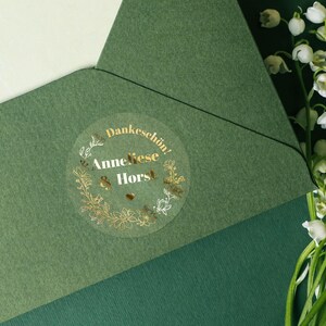 Personalisierte Hochzeitsaufkleber in Gold, runde Danke Sticker, Namen & Datum, Siegel für Umschläge, Gastgeschenke, Welcome Bags, Sets image 11