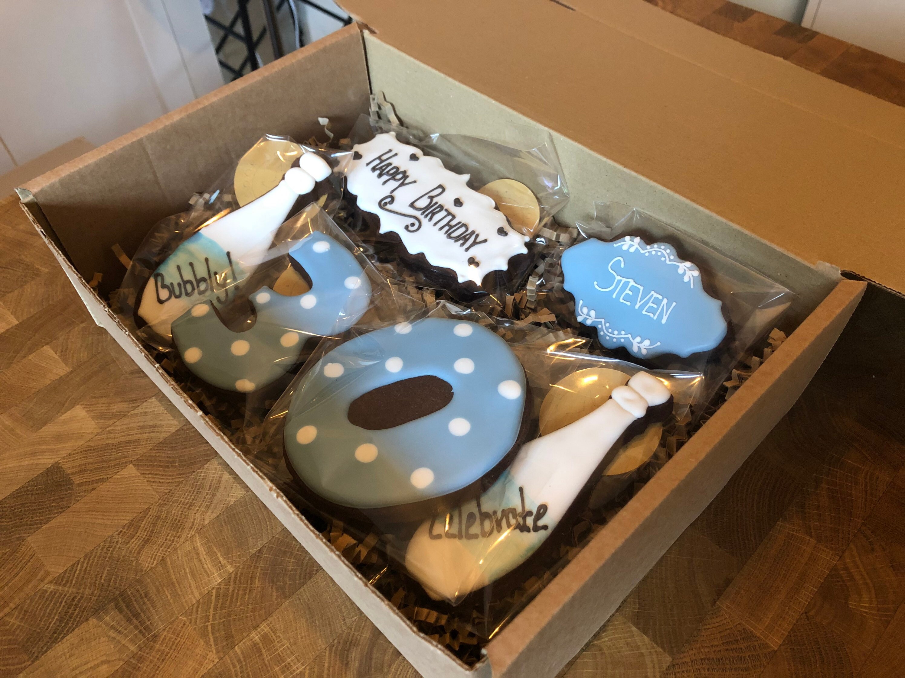 Happy Birthday Cookie Box Made to Order Gift Iced Etsy