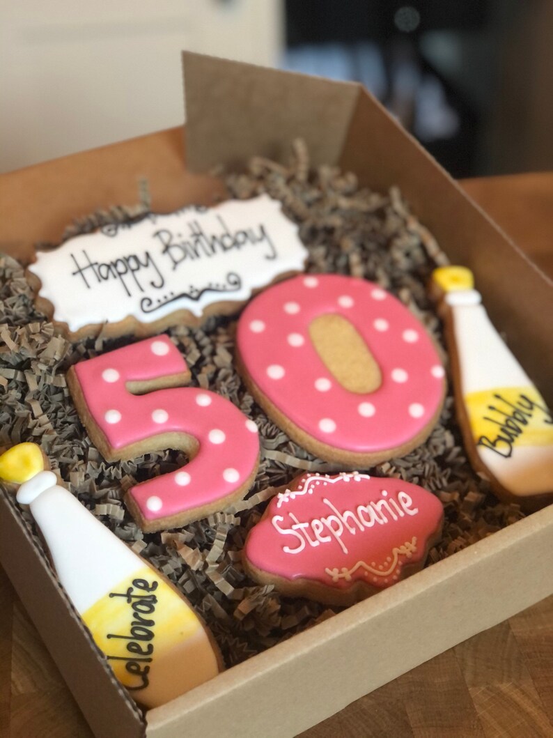 Happy Birthday Cookie Box Made to Order Gift Iced Etsy UK