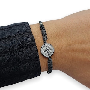 St Benedict Religious Bracelet Catholic Saint Benedict Medal Men Womens Christian Jewelry Gift Blessing Bracelet Catholic Exorcism