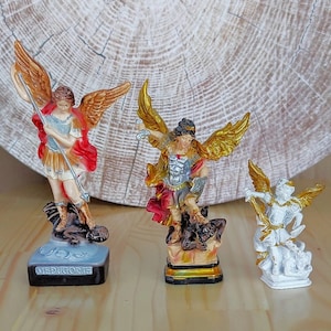 St Michael Archangel Statue - 13, 10, 7cm Christian Religious Home Decor Police Military Patron Saint Catholic Gift for Home Blessing