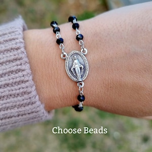 Handmade Dainty Rosary Bracelet, Gift for her, Protection bracelet, Catholic gift, Christian jewelry, Communion Confirmation Girl