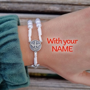 Personalisiertes katholisches Rosenkranz Armband, Mädchen Konfirmation Geschenk, Verstellbares Armband, Erstkommunion Armband, Taufe Gif, Heilige Geist Taube