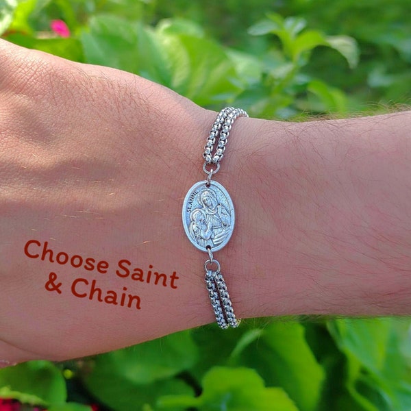 St Anne Bracelet, Patron saint of mothers, Religious Gift for women, Patron saint of pregnancy, Gift for her, Catholic jewerly, Saint Anne