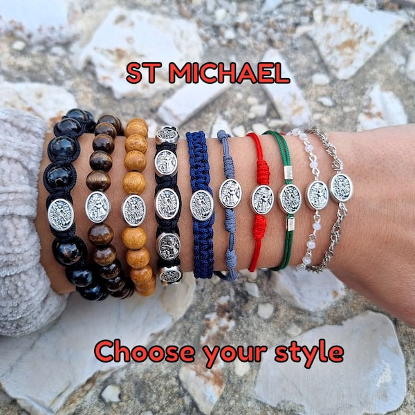 St. Michael Bracelet, St. Michael Medal, Catholic Bracelet, Holy Bracelet, St Raphael, Guardian Angel, Catholic Gift, Saint Michael Jewelry