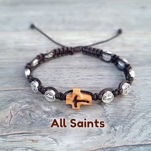 All Saints Bracelet, Catholic Saint Bracelet, Cross Bracelet, Christian Bracelet, Medjugorje Bracelet, Handmade Bracelet, Religious Bracelet