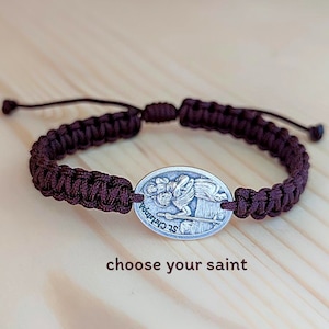 St Christopher Medal Bracelet Cadeau catholique pour les hommes Femmes Patron Saint Voyage Christian Jewerly Voyage Cadeau Saint Michael Anthony Saint-Esprit