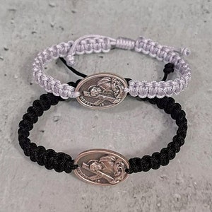 St Andrew Medal Bracelet For Men Women Kids, Catholic - Patron of Stroke Victims and Singers, Saint Protection, Religious Gift