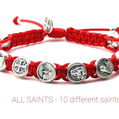 Hardcore Italians Catholic Saints Bracelet – Blessed Sacramental Bead Chain With Magnetic Clasp