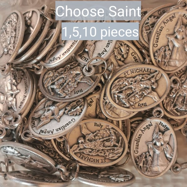 Catholic Medals, 1,5,10 PIECES, CHOOSE SAINT,  Add on-Charm for Bracelet or Necklace, Catholic Charm, Patron Saint Medal, St Michael