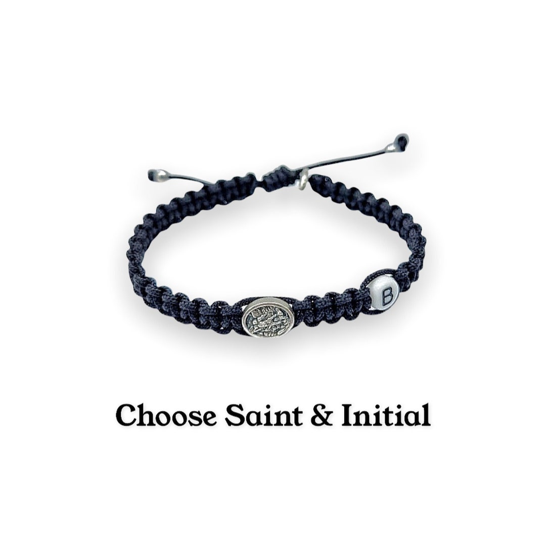 St Michael Bracelet Saint Bracelet Initial Bracelet Custom Etsy UK