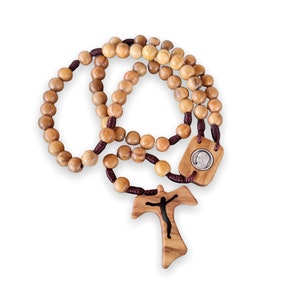 Wooden rosary, wooden beads, wooden cross, handmade olive wood rosary, catholic gift for men women, prayer beads, catholic rosary