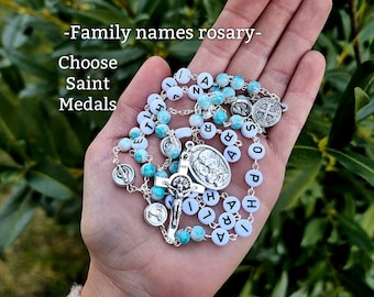 Family Name Custom Rosary, Personalized Rosary, Catholic Rosary, Family Rosary, Custom Rosary, Mother's Rosary, Rosary Beads, Handmade
