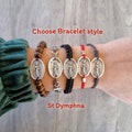 St Dymphna bracelet Anxiety relief bracelet Catholic jewelry Anxiety Depression Mental health Catholic gift Saint of Stress Saint Dymphna product logo