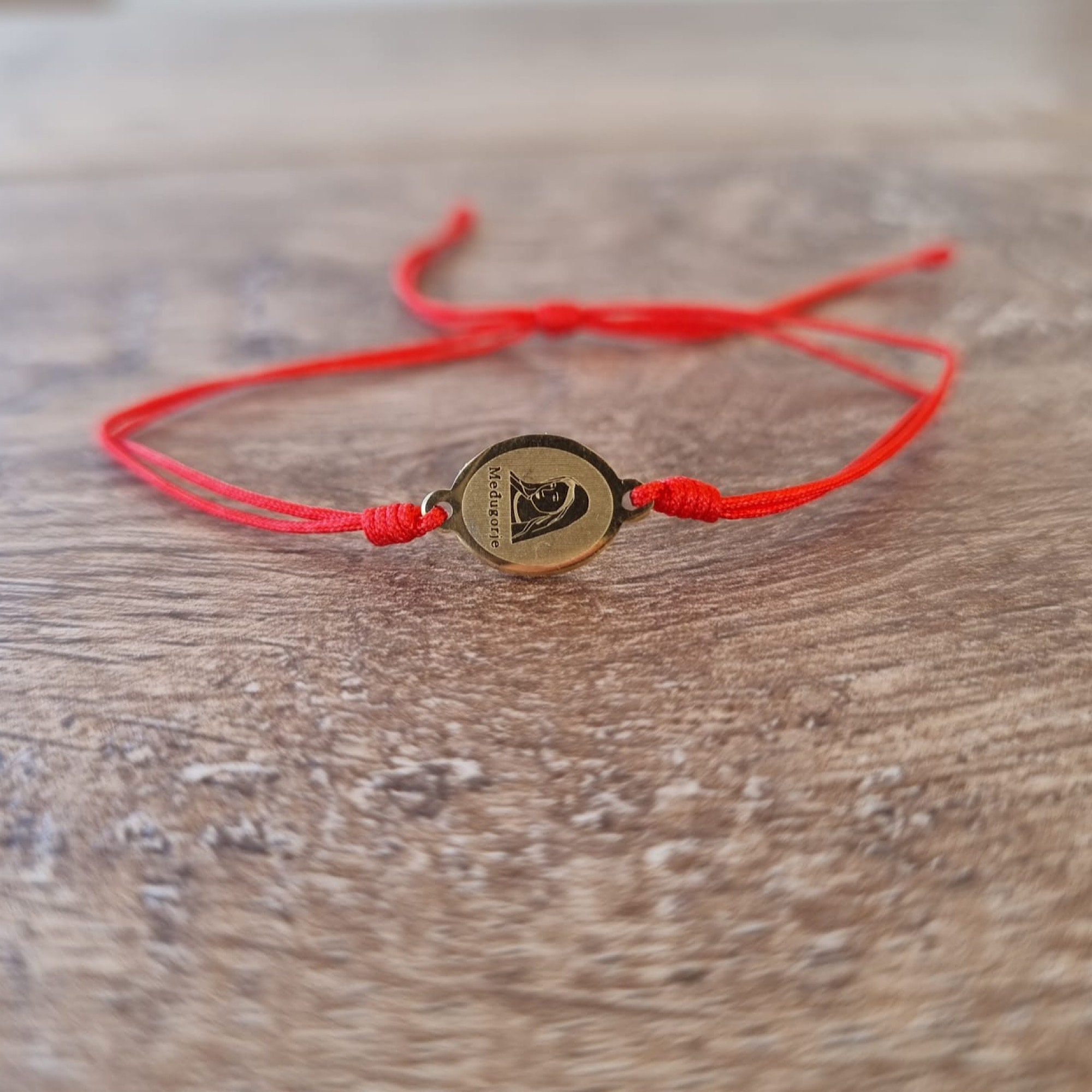 Divine Mercy Virgin Mary Bracelet Simple Rope Bracelet Red Etsy