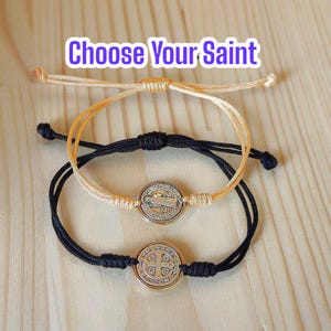 St Benedict bracelet, Catholic man women bracelet, Simple jewelry, Patron saint of student, Saint bracelet, San Benito Medal Bracelet