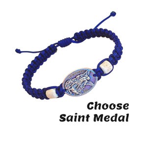 St Michael Stone Beads Bracelet, Choose Saint, Catholic bracelet, Saint bracelet, Gift for Men Women Kids, Protective Bracelet, Christian