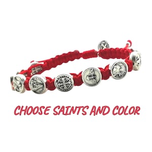 ALL SAINTS Bracelet, Custom Catholic Rosary Bracelet, Prayer Bracelet, Religious Gift for Men Women Kids, Choose Your Saints