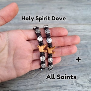 Holy Spirit Dove bracelet, religious saints bracelet, christian bracelet, spiritual jewerly, handmade bracelet, catholic gift