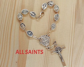 ALL SAINTS Car Rosary, Rearview Mirror Accessory, One Decade Catholic Rosary, Rear View Mirror Car Chaplet, Pocket Rosary, Travel Protection